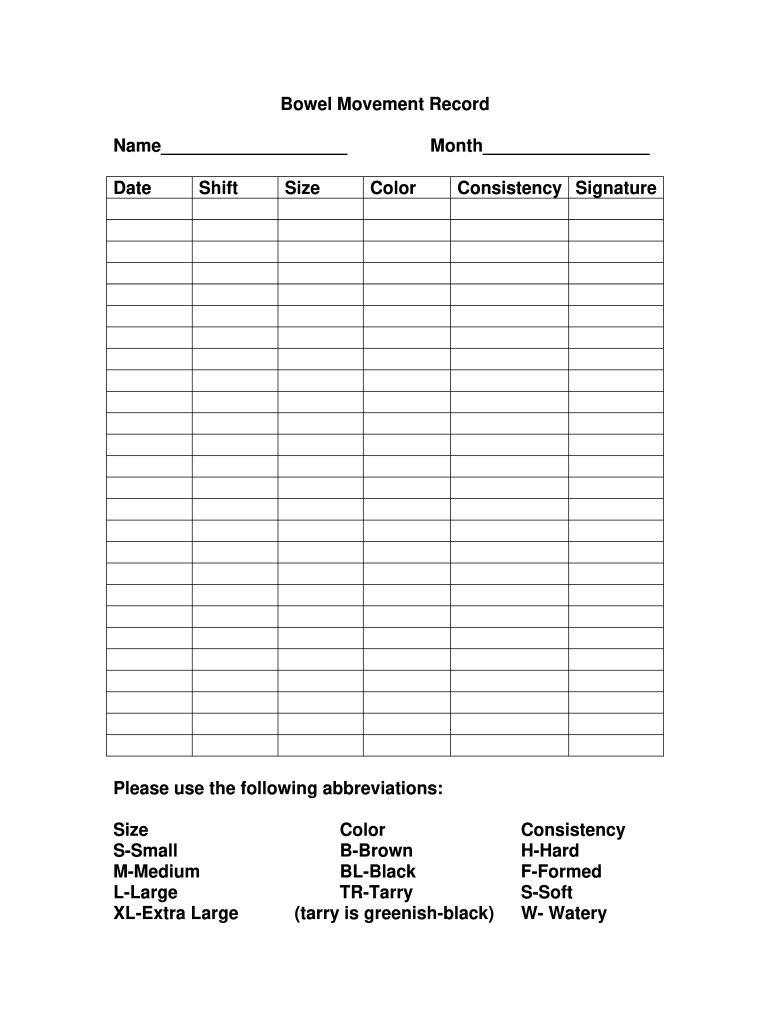 stool monitoring chart: fill out & sign online | dochub